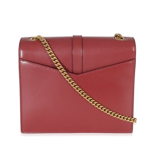 Saint Laurent Burgundy Smooth Leather Medium Sulpice - Picture 3 of 8